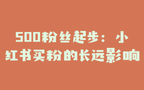 500粉丝起步：小红书买粉的长远影响
