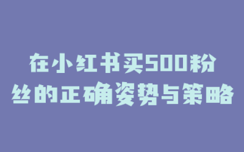 在小红书买500粉丝的正确姿势与策略