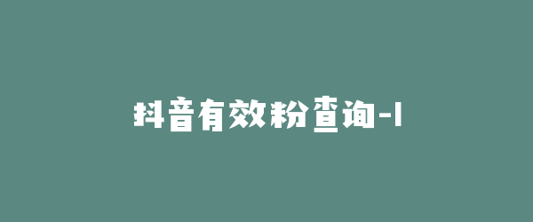 抖音有效粉查询-1