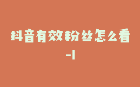 抖音有效粉丝怎么看-1