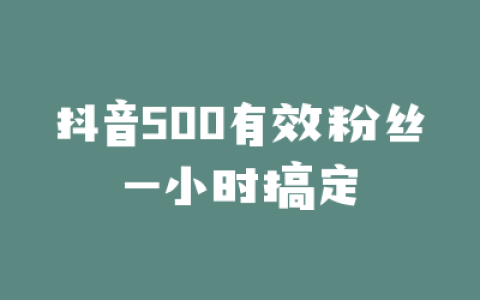抖音500有效粉丝一小时搞定