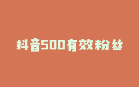 抖音500有效粉丝