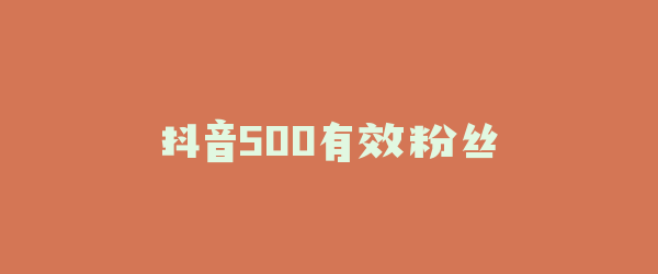 抖音500有效粉丝