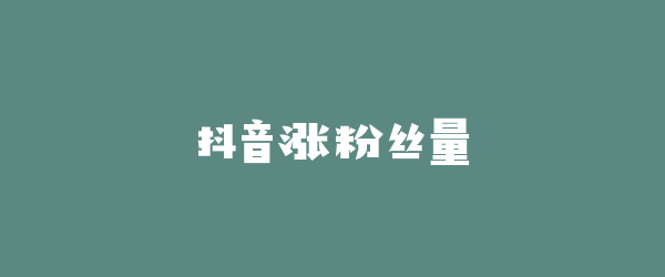 抖音涨粉丝量