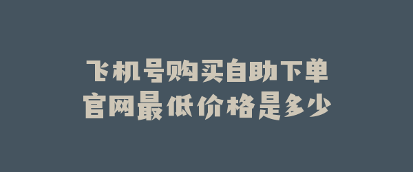 飞机号购买自助下单官网最低价格是多少